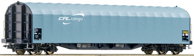 Slide tarpaulin car in CFL Cargo livery<br /><a href='images/pictures/Roco/66343.jpg' target='_blank'>Full size image</a>